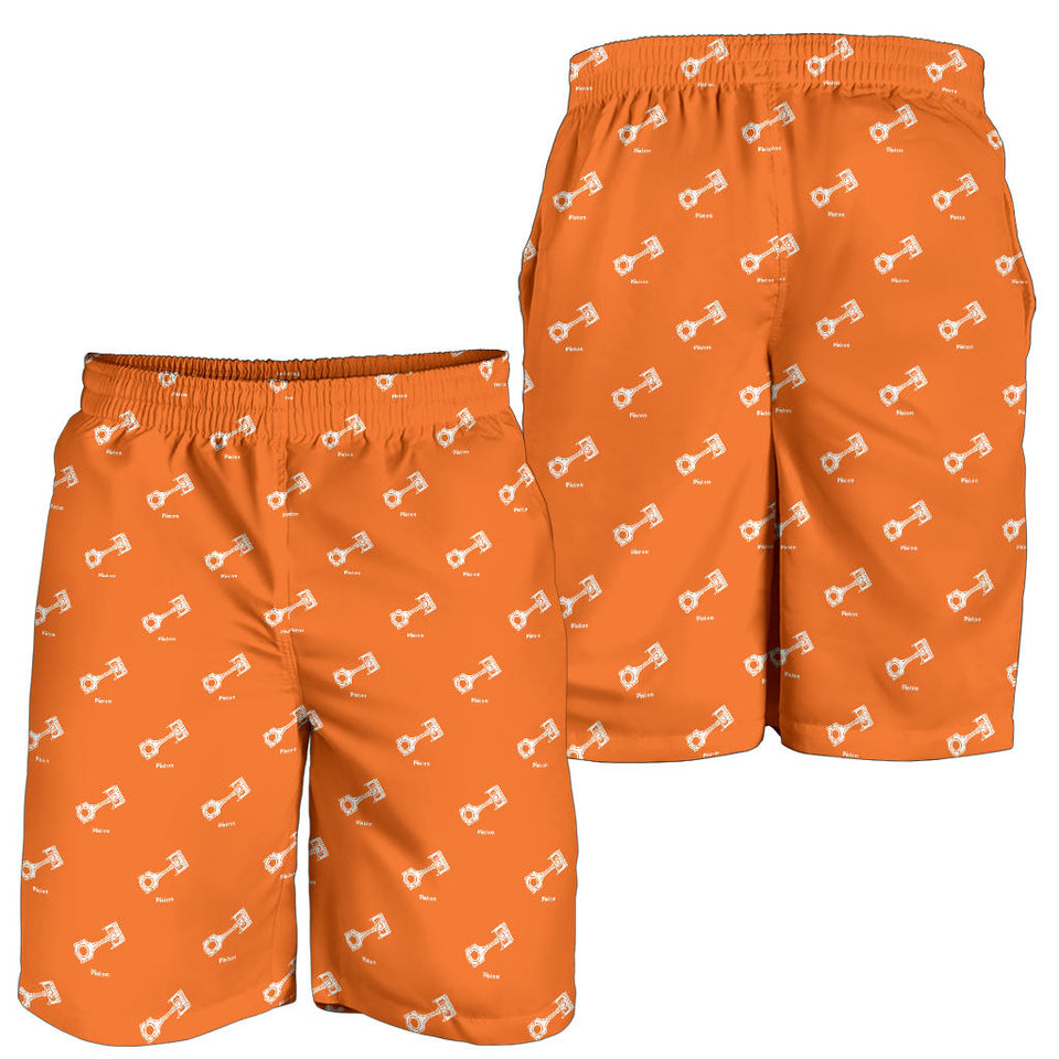 Engine Piston Orange Background Pattern Print Design 05 Men Shorts