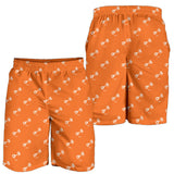 Engine Piston Orange Background Pattern Print Design 05 Men Shorts