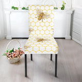 Bee Honeycomb Seamless Design Pattern Dining Chair Slipcover