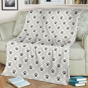 Dog Paws Pattern Print Design 03 Premium Blanket