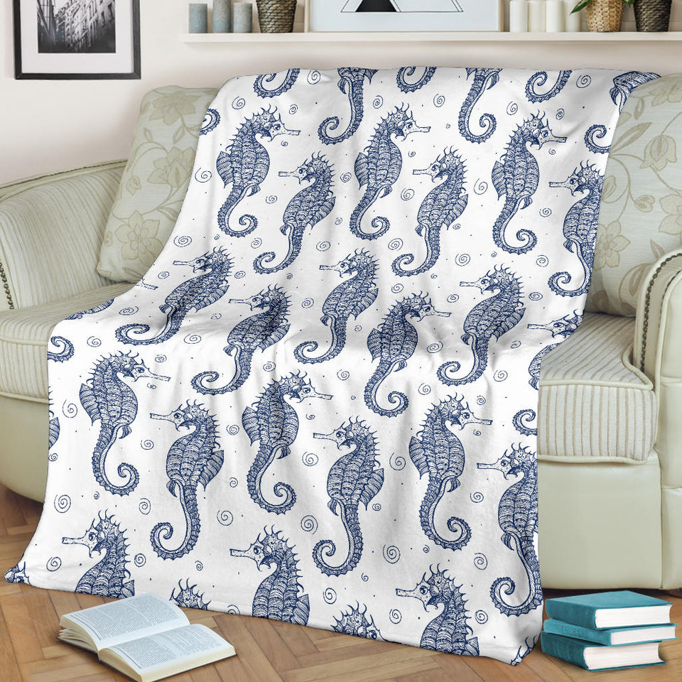 Seahorse Pattern Background Premium Blanket