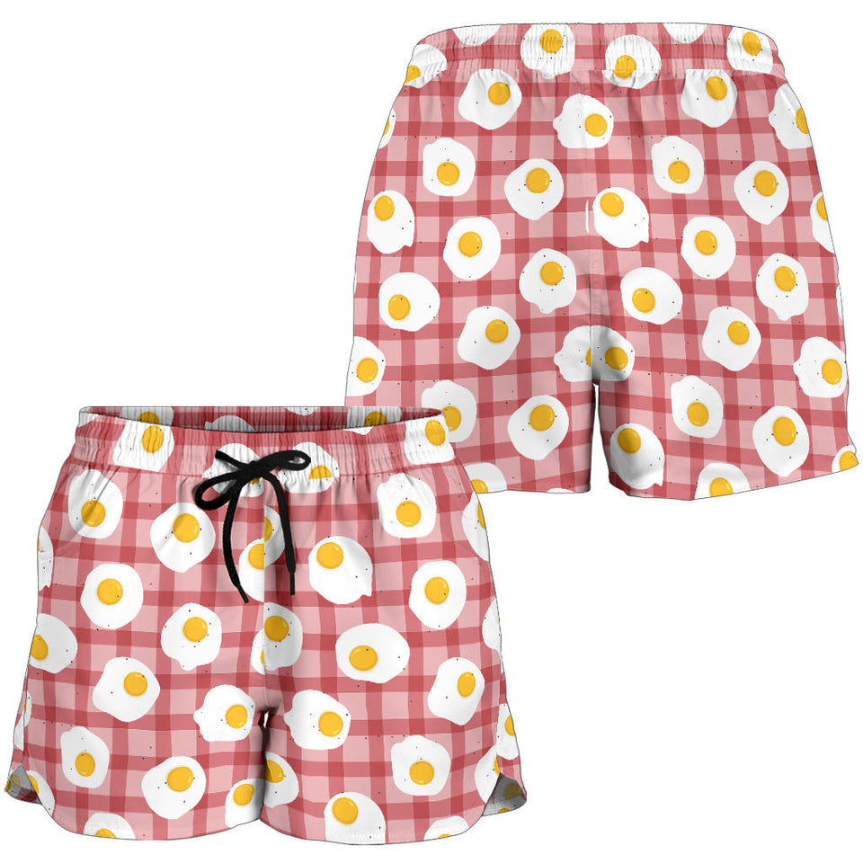 Fried Eggs Pattern Print Design 03 Women Shorts