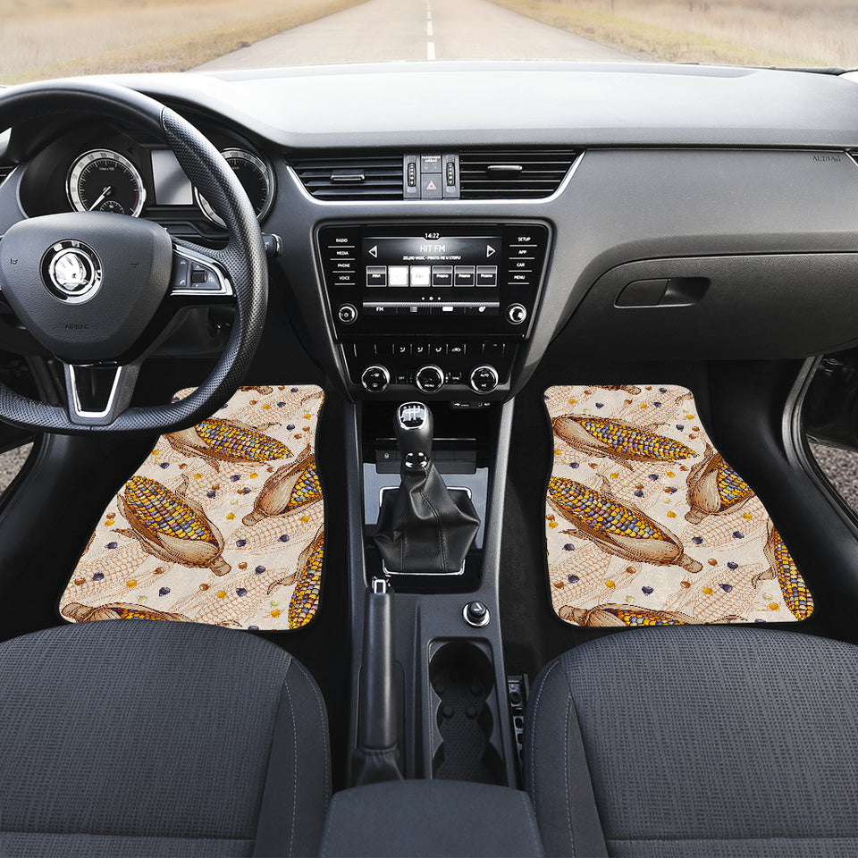 Corn Pattern Print Design 03 Front and Back Car Mats
