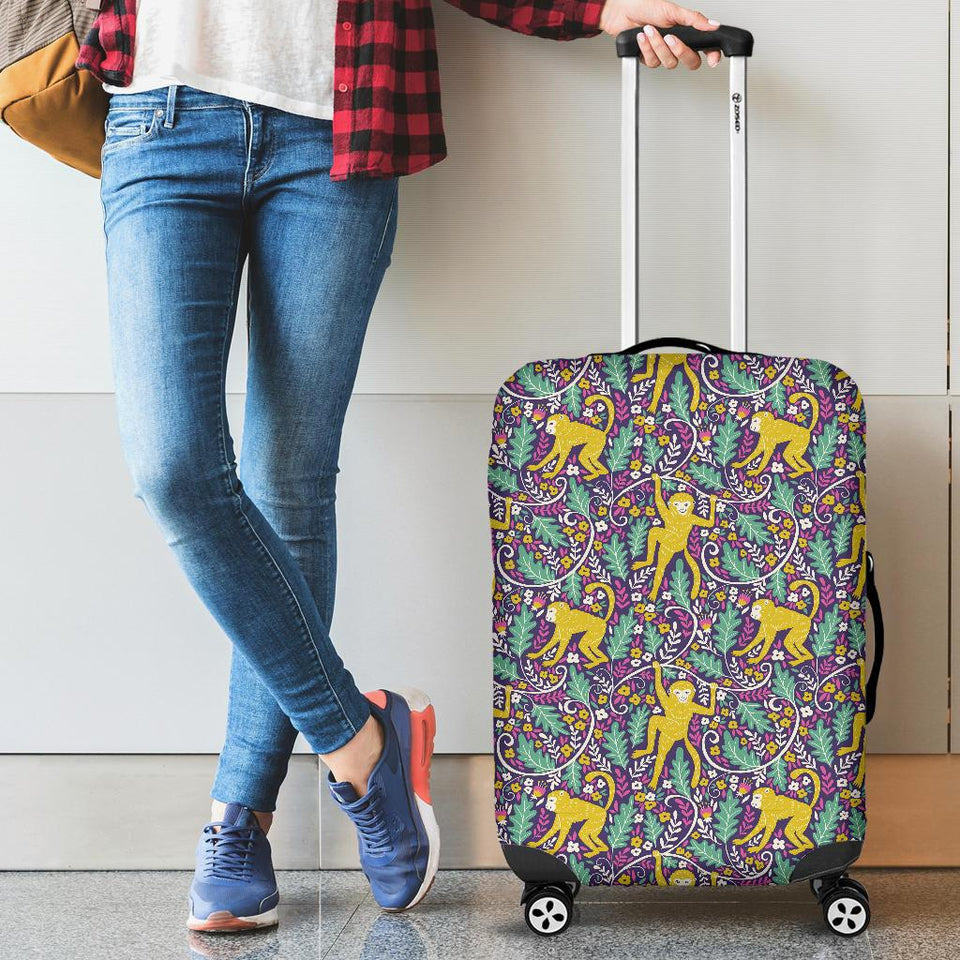 Cute Yellow Monkey Leaves Pattern Cabin Suitcases Luggages