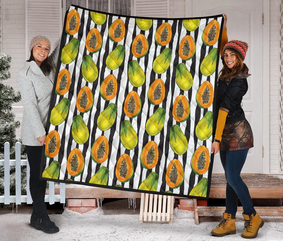 Papaya Design Pattern Premium Quilt