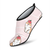 Cute Shiba Inu Dog Apple Pattern Aqua Shoes