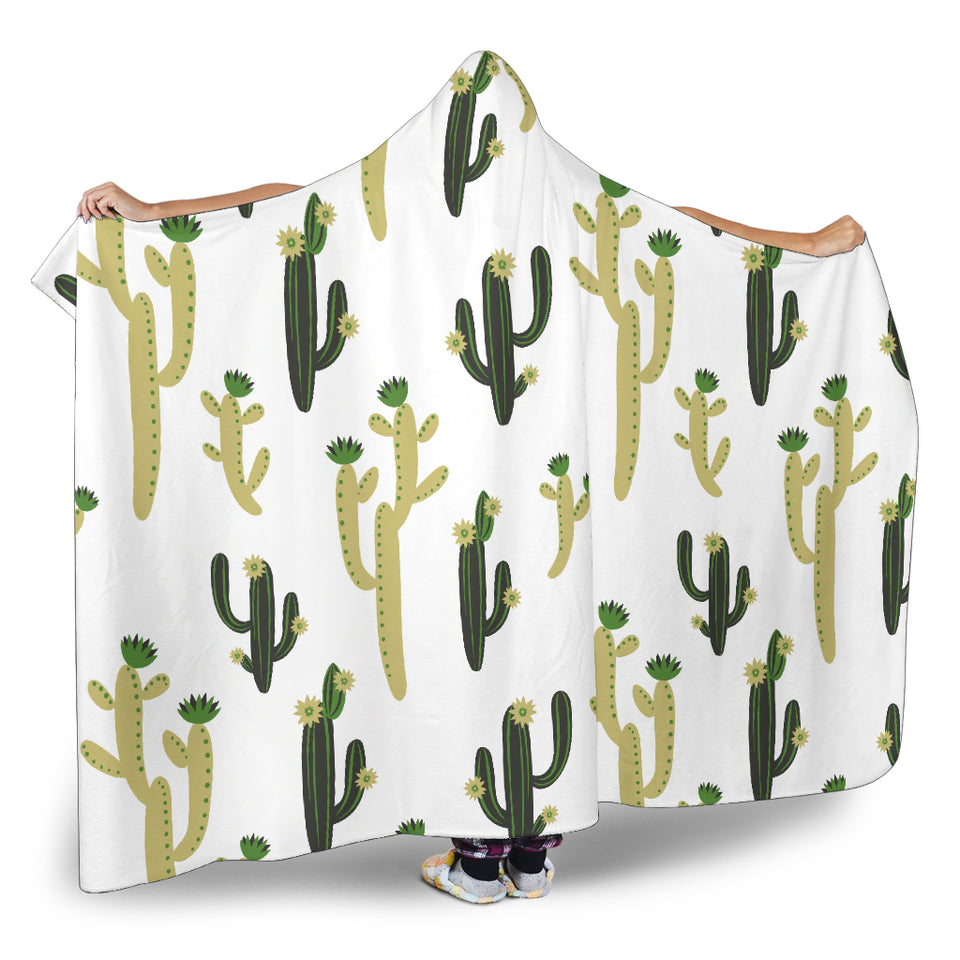 Cute Cactus Pattern Hooded Blanket