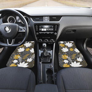 Beautiful Gold Autumn Maple Leaf Pattern Front And Back Car Mats
