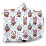 Cute Pug Hat Rabbit Costume Pattern Hooded Blanket