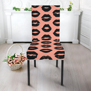 Lips Pattern Print Design 02 Dining Chair Slipcover