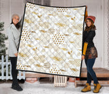 Beautiful Gold Japanese Pattern Premium Quilt