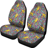 Cute Yellow Monkey Leaves Pattern Universal Fit Car Seat Covers