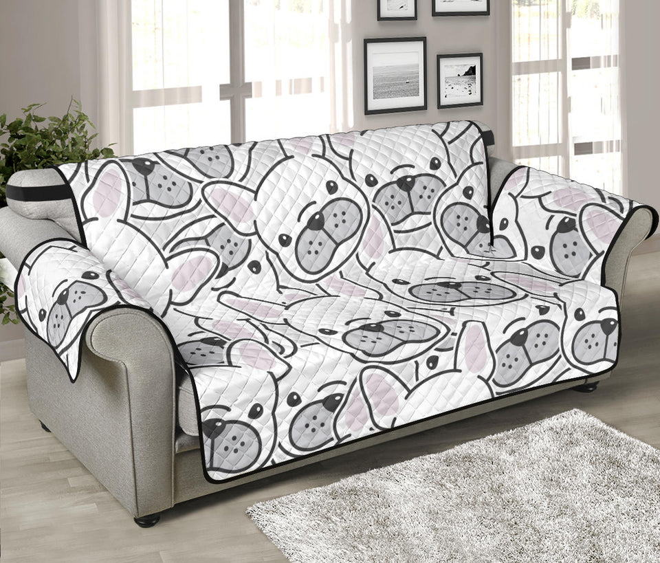 Cute french bulldog head pattern Sofa Cover Protector