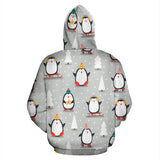 Cute Penguin Christmas Pattern Zip Up Hoodie