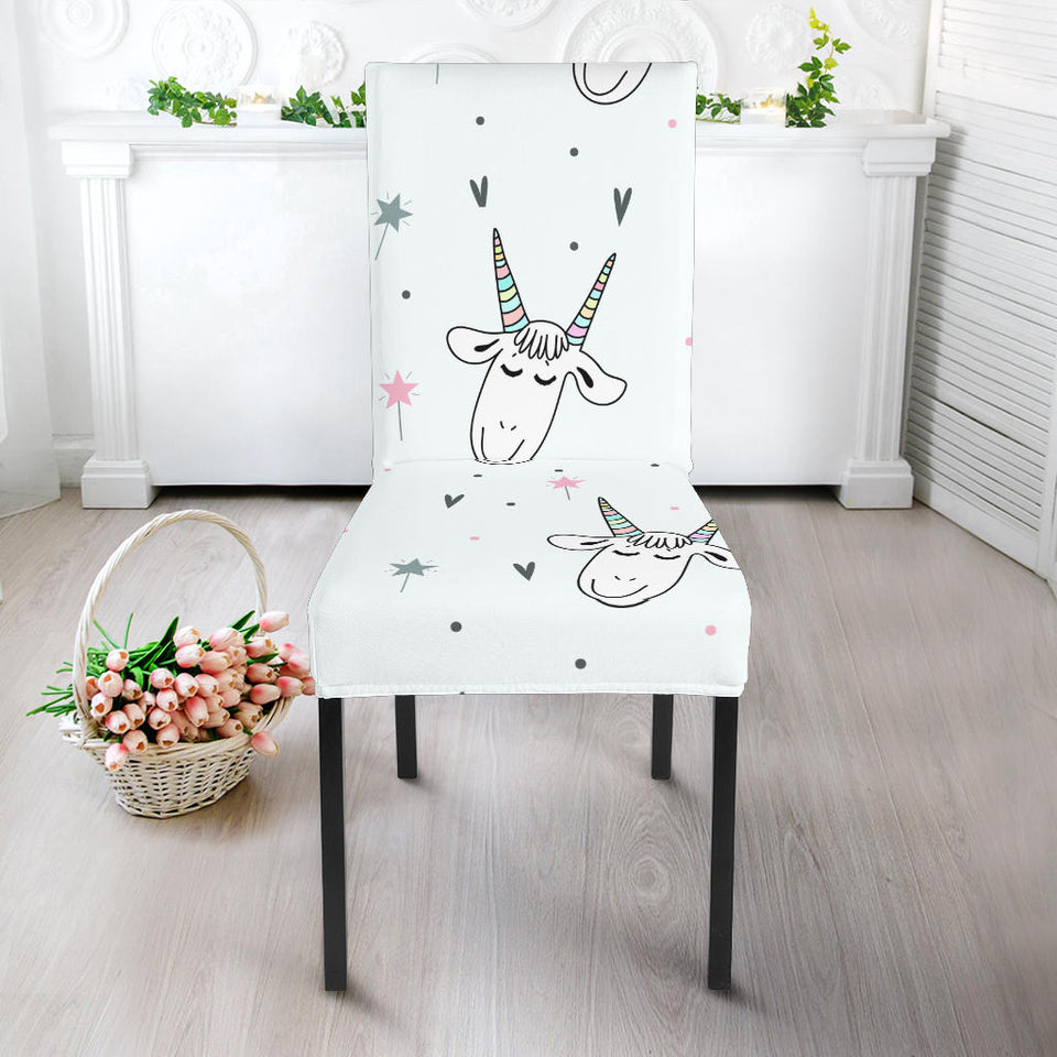 Cute Goat Design Pattern Dining Chair Slipcover
