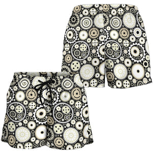 Gear Pattern Print Design 02 Women Shorts
