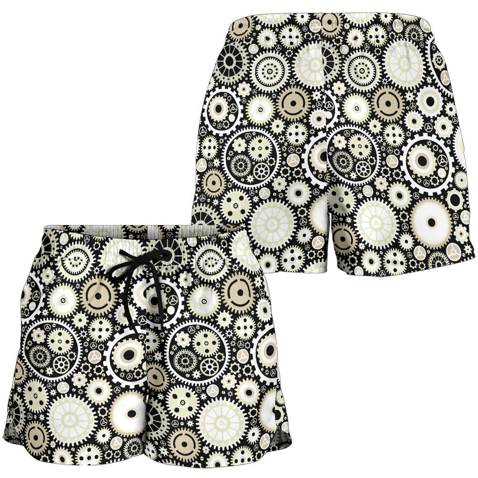 Gear Pattern Print Design 02 Women Shorts