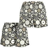 Gear Pattern Print Design 02 Women Shorts