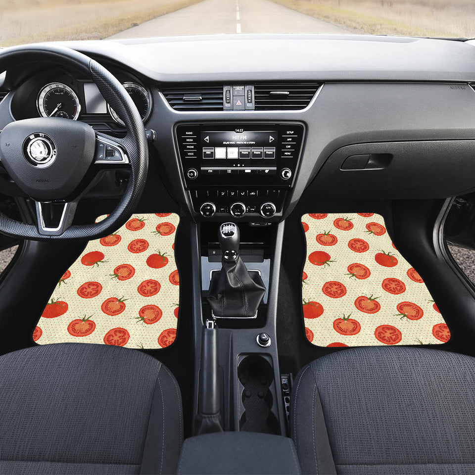 Tomato Dot Background Front Car Mats
