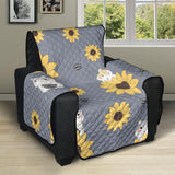 Cute hamster sunflower pattern background Recliner Cover Protector