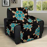 Sea turtle blue stone pattern Recliner Cover Protector