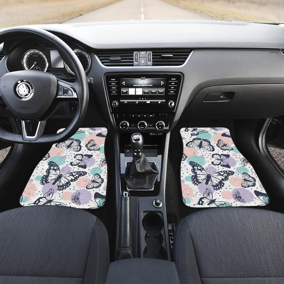 Butterfly Pattern Front And Back Car Mats