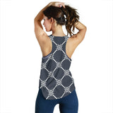 nautical steering wheel rope pattern Women Racerback Tank Top