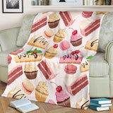 Cake Cupcake Sweets Pattern Premium Blanket