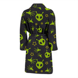 Alien Pattern Print Design 02 Men's Bathrobe