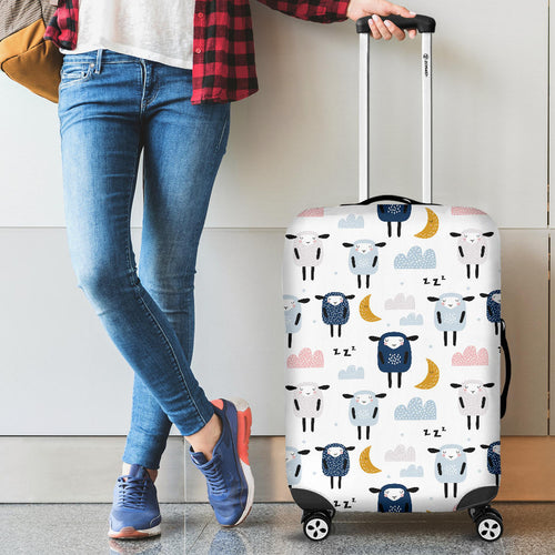 Cute Sleeping Sheep Moon Cloud Pattern Cabin Suitcases Luggages