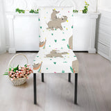 Cute Rhino Pattern Background Dining Chair Slipcover