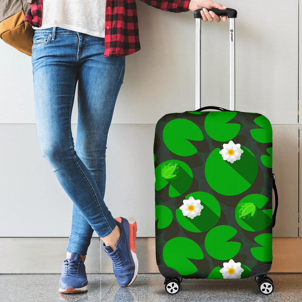 Frog Waterlily Pattern Luggage Covers