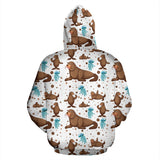 Sea Lion Seals Jellyfish Pattern Zip Up Hoodie