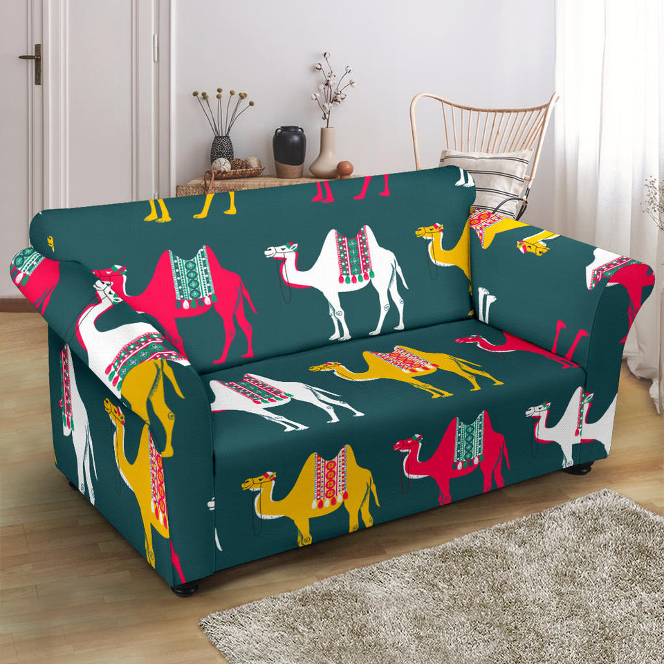Camel Pattern Loveseat Couch Slipcover