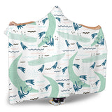 Crocodile Diver Pattern Hooded Blanket