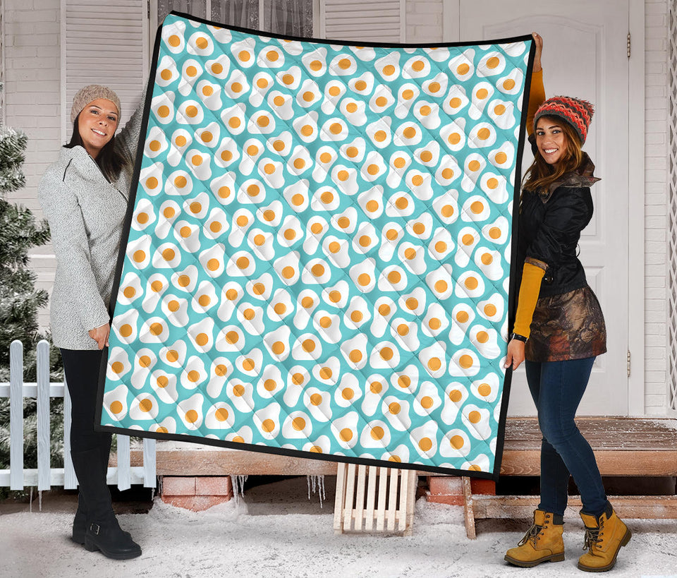 Fried Eggs Pattern Print Design 04 Premium Quilt