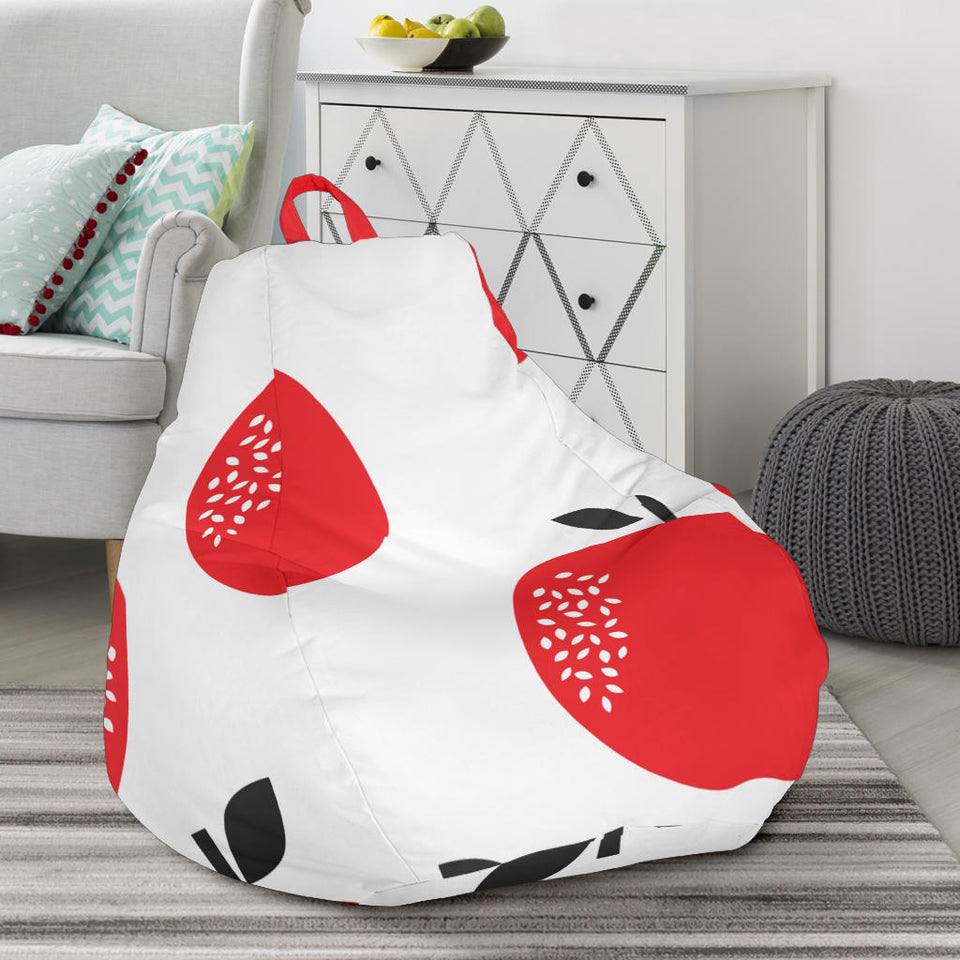 Red Apples White Background Bean Bag Cover