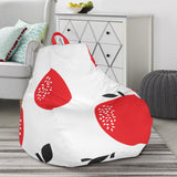 Red Apples White Background Bean Bag Cover