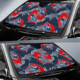 Koi Fish Carp Fishs Hand Drawn Japanese Art Car Sun Shade