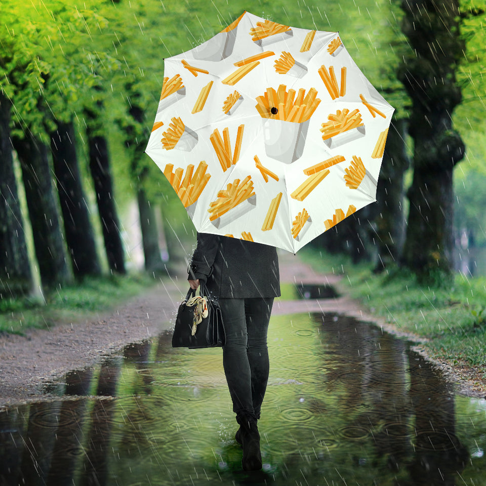 French Fries White Paper Box Pattern Umbrella