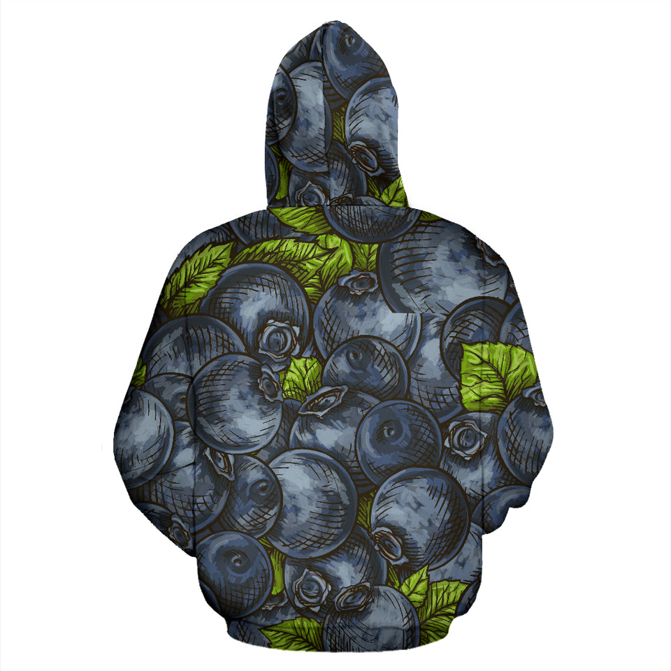 Blueberry Pattern Zip Up Hoodie