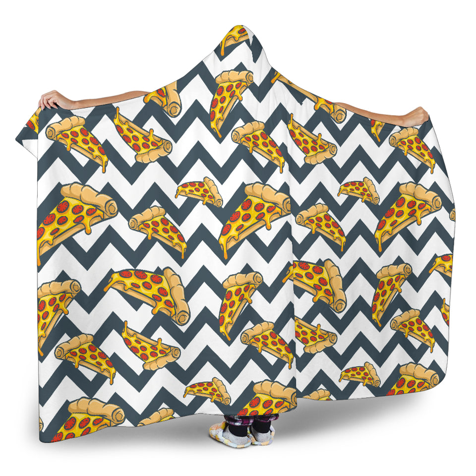 Pizza Design Pattern Hooded Blanket