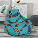Boomerang Australian Aboriginal Ornament Blue Background Bean Bag Cover
