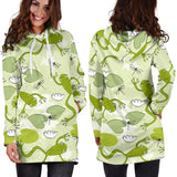 Cute Frog Dragonfly Pattern Women'S Hoodie Dress