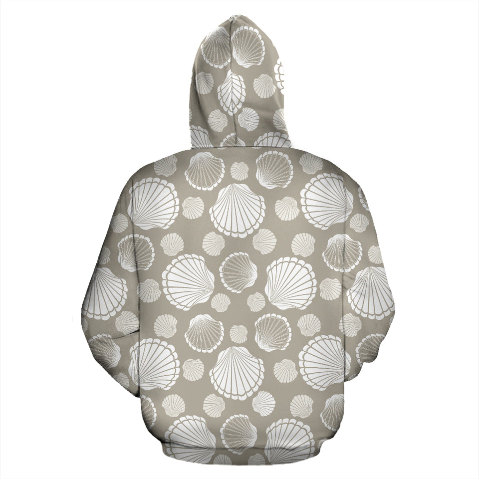 Scallop Shell Pattern Zip Up Hoodie