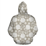 Scallop Shell Pattern Zip Up Hoodie