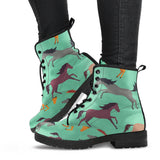 Colorful Horses Pattern Leather Boots