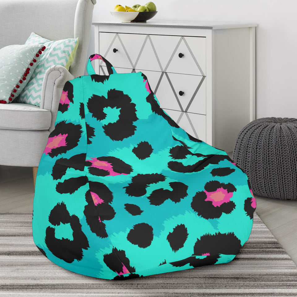 Green Leopard Skin Print Pattern Bean Bag Cover