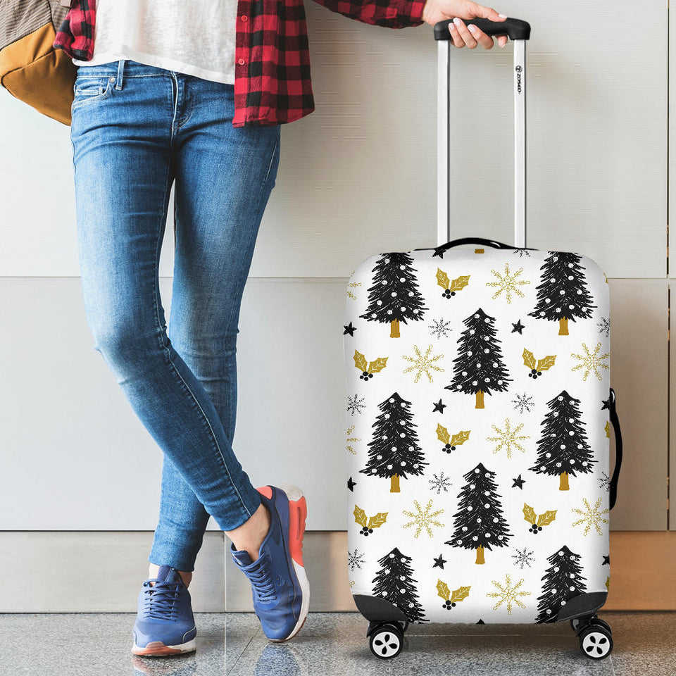 Christmas Tree Holly Snow Star Pattern Luggage Covers