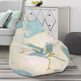 Bonsai Bamboo Stork Japanese Pattern Cream Theme Bean Bag Cover